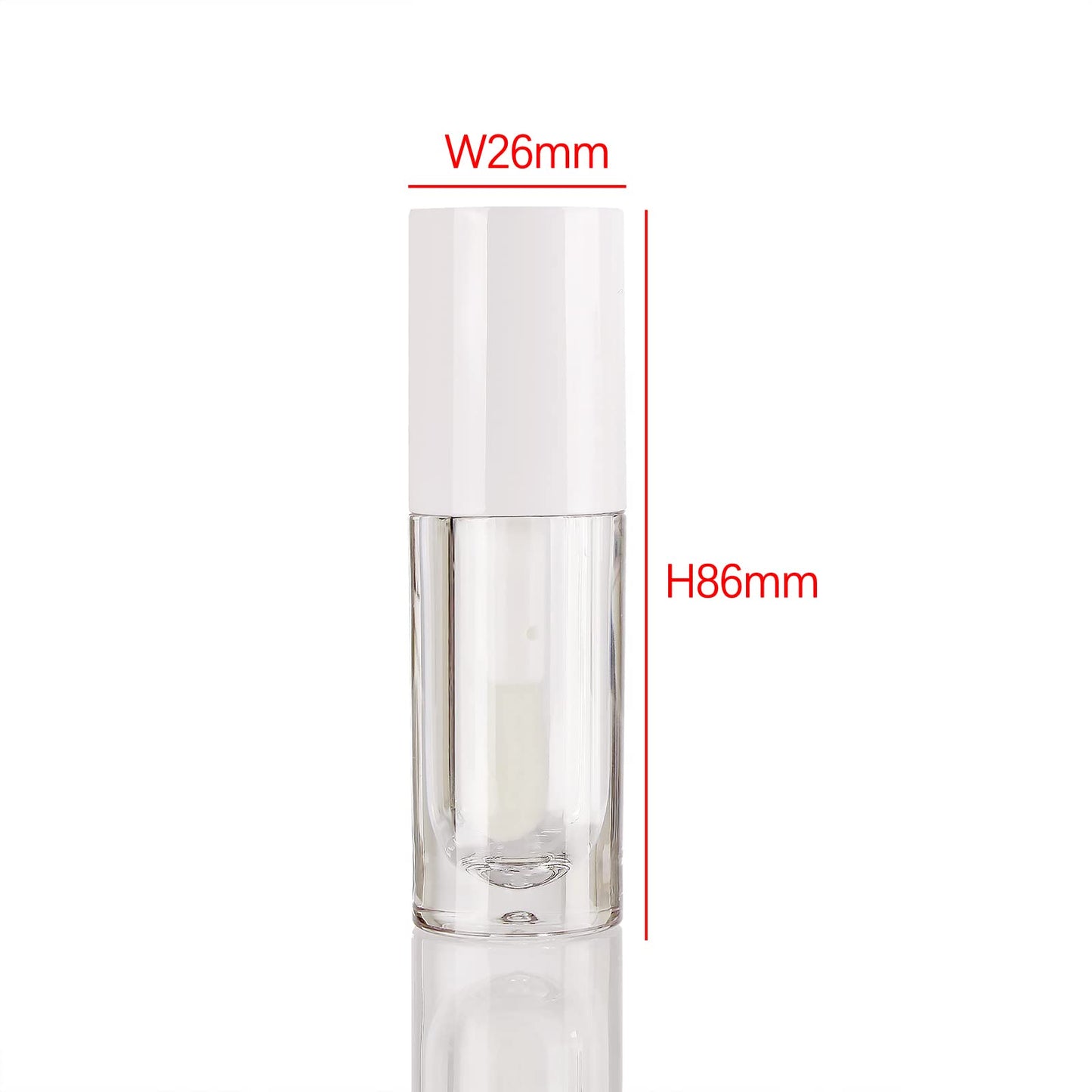 COSIDEA 14pcs Empty 6ml big doe foot wand Chunky lip gloss tubes for DIY lipgloss,Pink round lipgloss containers tubes with thick wand (White)