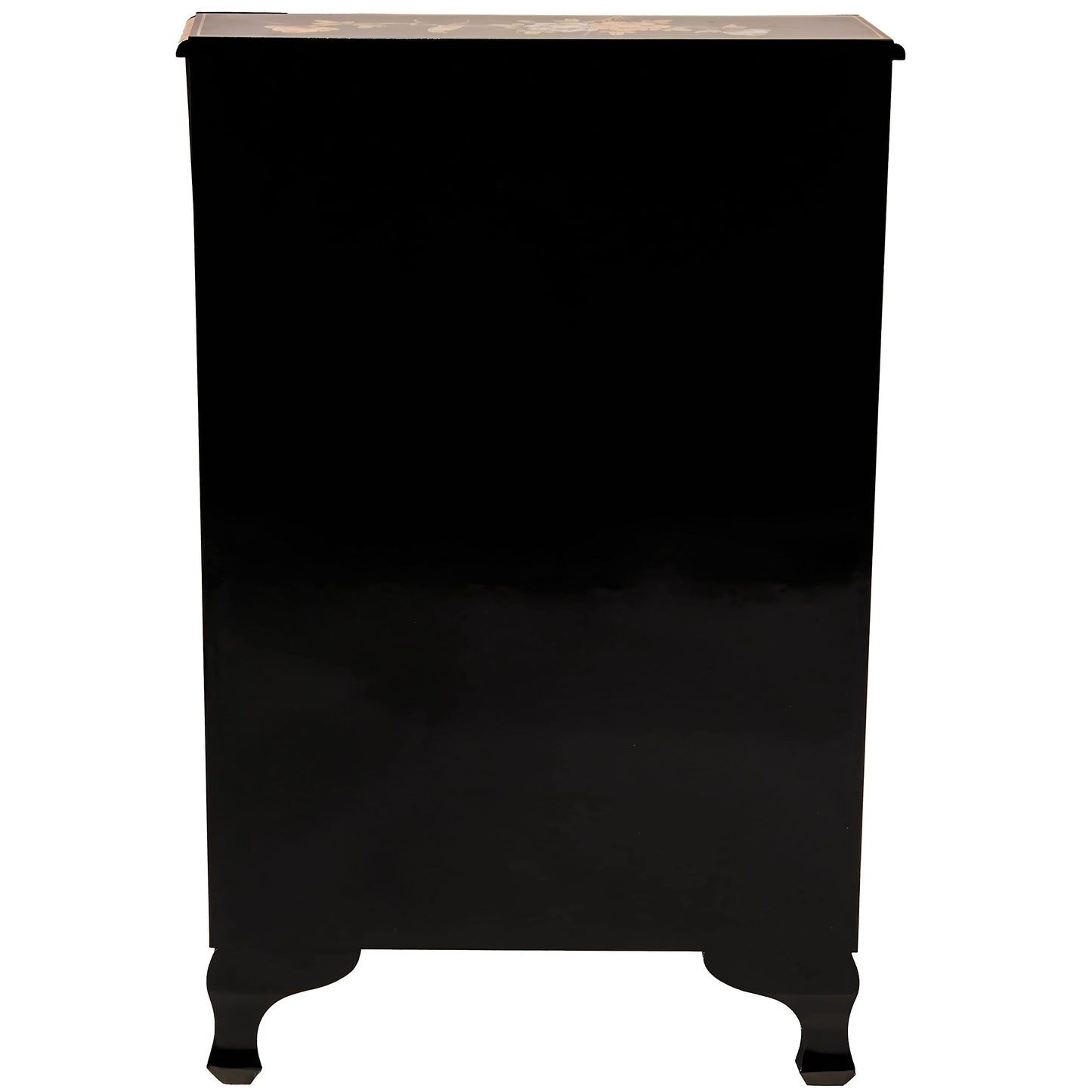 Red Lantern Hand Crafted Artisanal Black Lacquer Secretary Desk - Royal Ladies