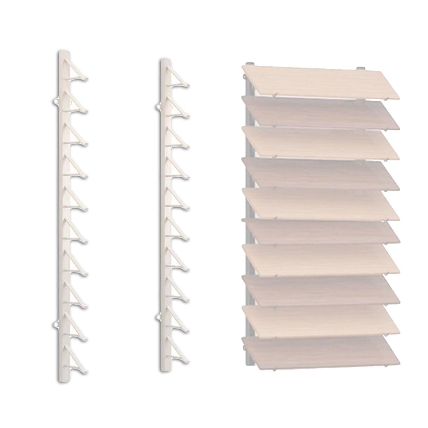 OYKSHDF Wall Mounted Floor Tile Storage Rack, 10-Layer Porcelain Sample Display Stand, 55.1in/140cm High Multi Row Ceramic Stone Show Shelf, Card Slot Depth 8.1in/20.5cm (White)
