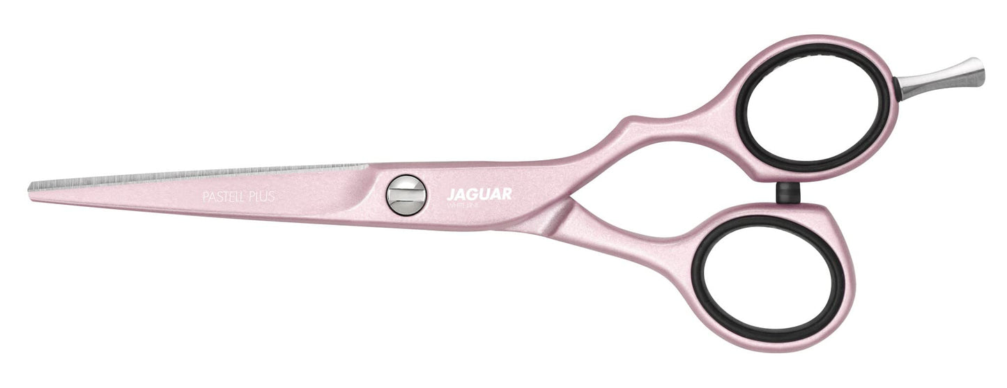 Jaguar Shears White Line PASTELL PLUS ROSE 5.5 Inch Professional, Steel Hair Cutting & Trimming Scissors for Salon Stylists, Beauticians, Hairdressers and Barbers, Offset Design, Made in Germany