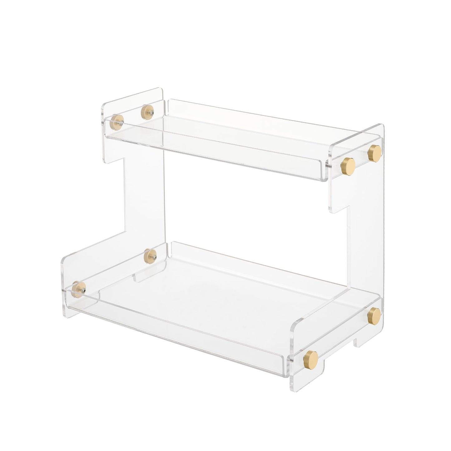 LEQ 2 Tier Bathroom Organizer Countertop Storage, Acrylic Standing Holder Cosmetic Storage Perfume Shelf for Bathroom, Bedroom, Dressing Table and Other Scenes that Need Storage