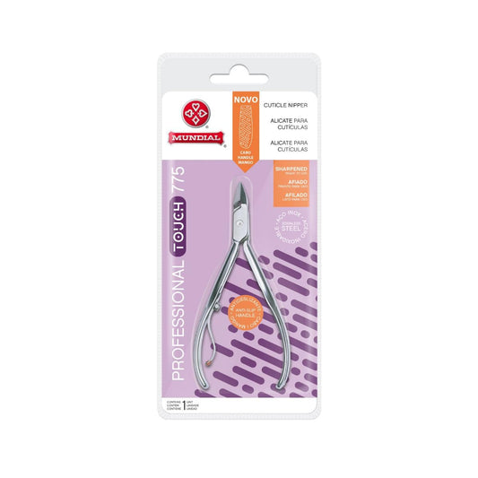 Professional Cuticle Nipper Mundial 775 - Brazilian Manicure Quality Full Jaw with Anti-Slip Handle Stainless Steel Trimmer Cutter for Fingernails and Toenails