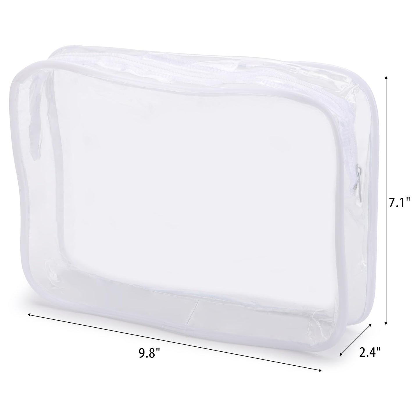 Tbestmax 10 Pack Clear Cosmetic Bags Makeup Bags Portable Waterproof TSA Approved Travel Toiletry Bags Large Organizer White, 9.8" x 7.1" x 2.4"