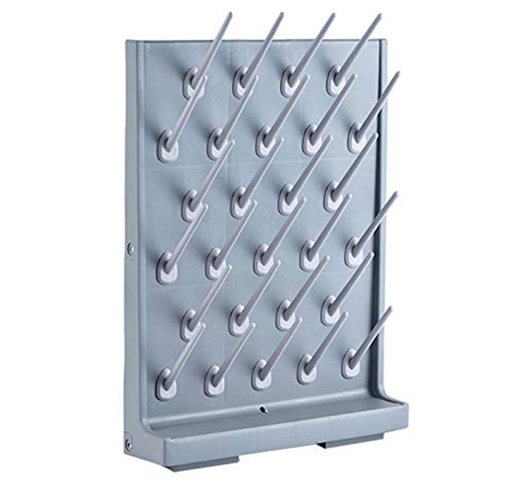 YTFLOT Drying Rack 27 Pegs Lab Supply Pegboard Bench-top/Wall-Mount Laboratory Glassware 27 Detachable PegsLab Drying Draining Rack Cleaning Equipment Grey
