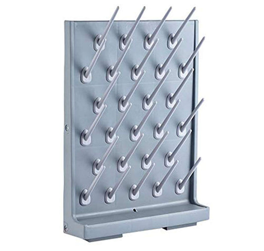 YTFLOT Drying Rack 27 Pegs Lab Supply Pegboard Bench-top/Wall-Mount Laboratory Glassware 27 Detachable PegsLab Drying Draining Rack Cleaning Equipment Grey