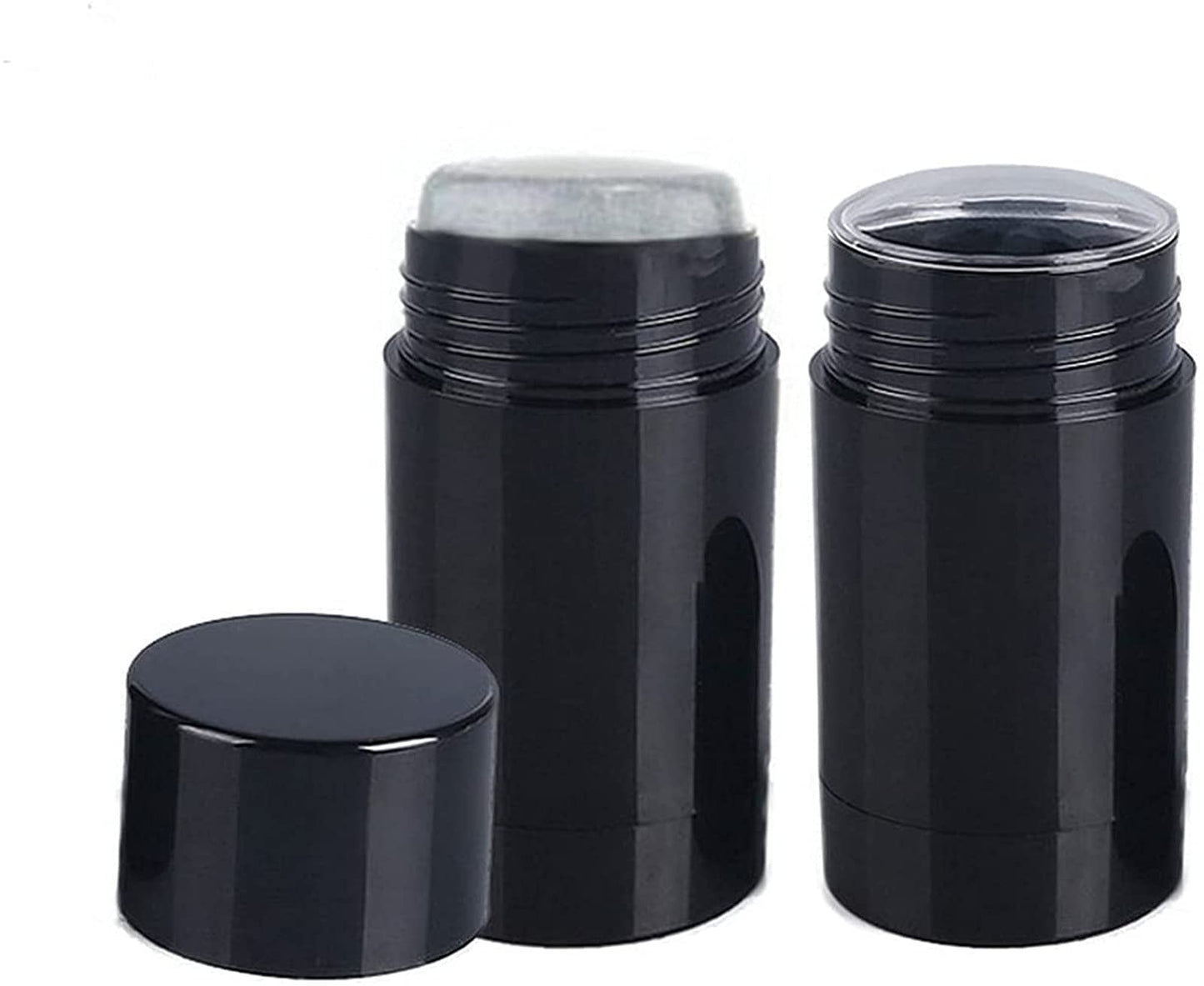 Healthcom 10 Pack 75ml Empty Round Deodorant Containers Twist Up Filling Stick Deodorant Container 2.5 Oz Plastic Deodorant Bottles Refillable Lip Balm Tube for Lipstick Crayon Chapstick DIY Make Own Deodorant(Black) …