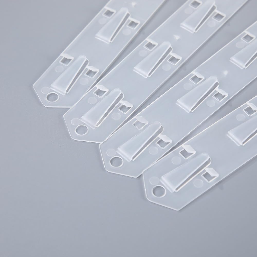 Gskmbquw Retail Display Strips with Hooks, Hanging Merchandise Organizer, 24.80 Inch Length, Space-Saving Design with Tail Holes (20, transparent, 24.8Inch)