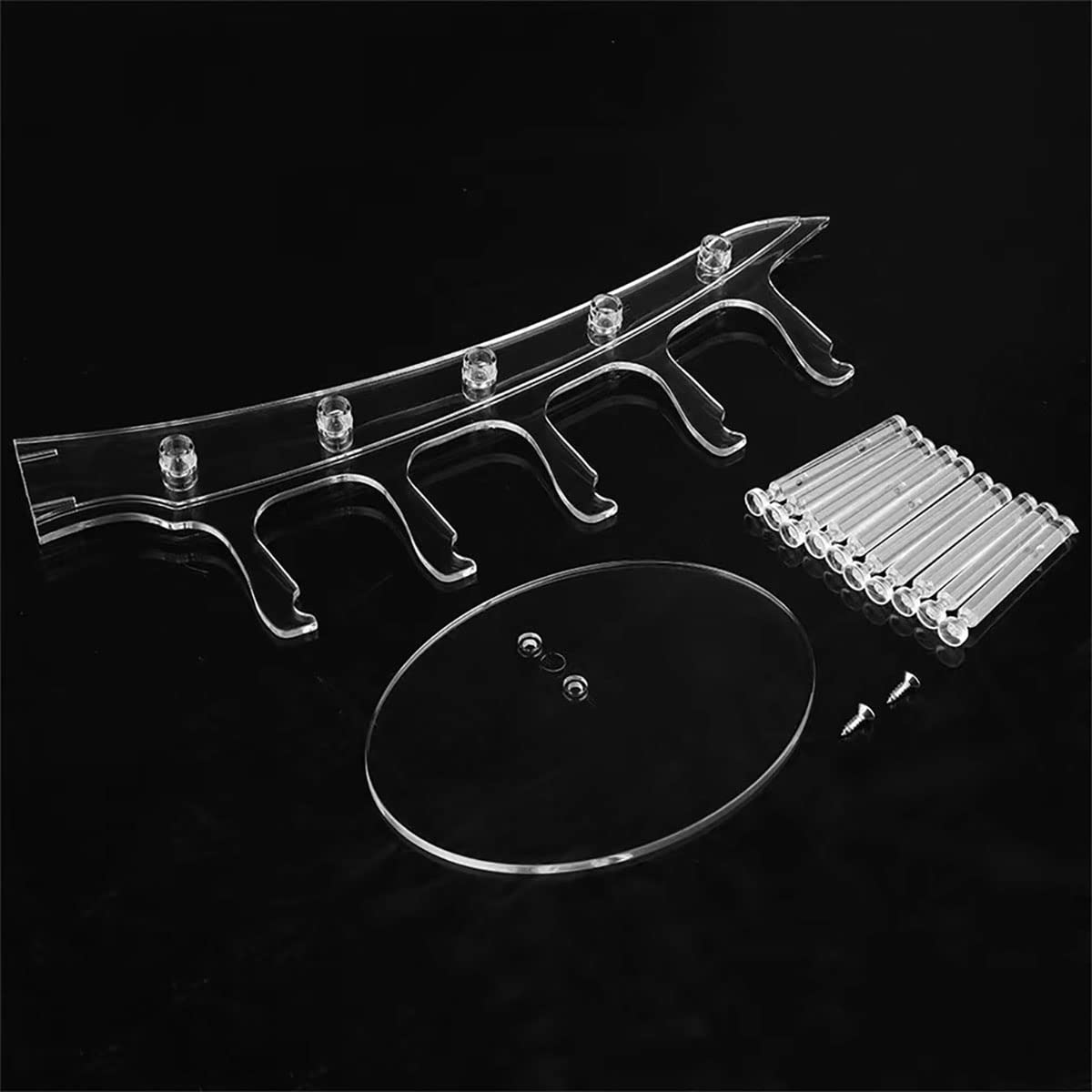 Anetiry 2 Pack Sunglasses Rack Eyeglasses Display Stand Holder Storage Organizer for 5 Glasses Acrylic Jewelry Eyewear Display for Selling Clear
