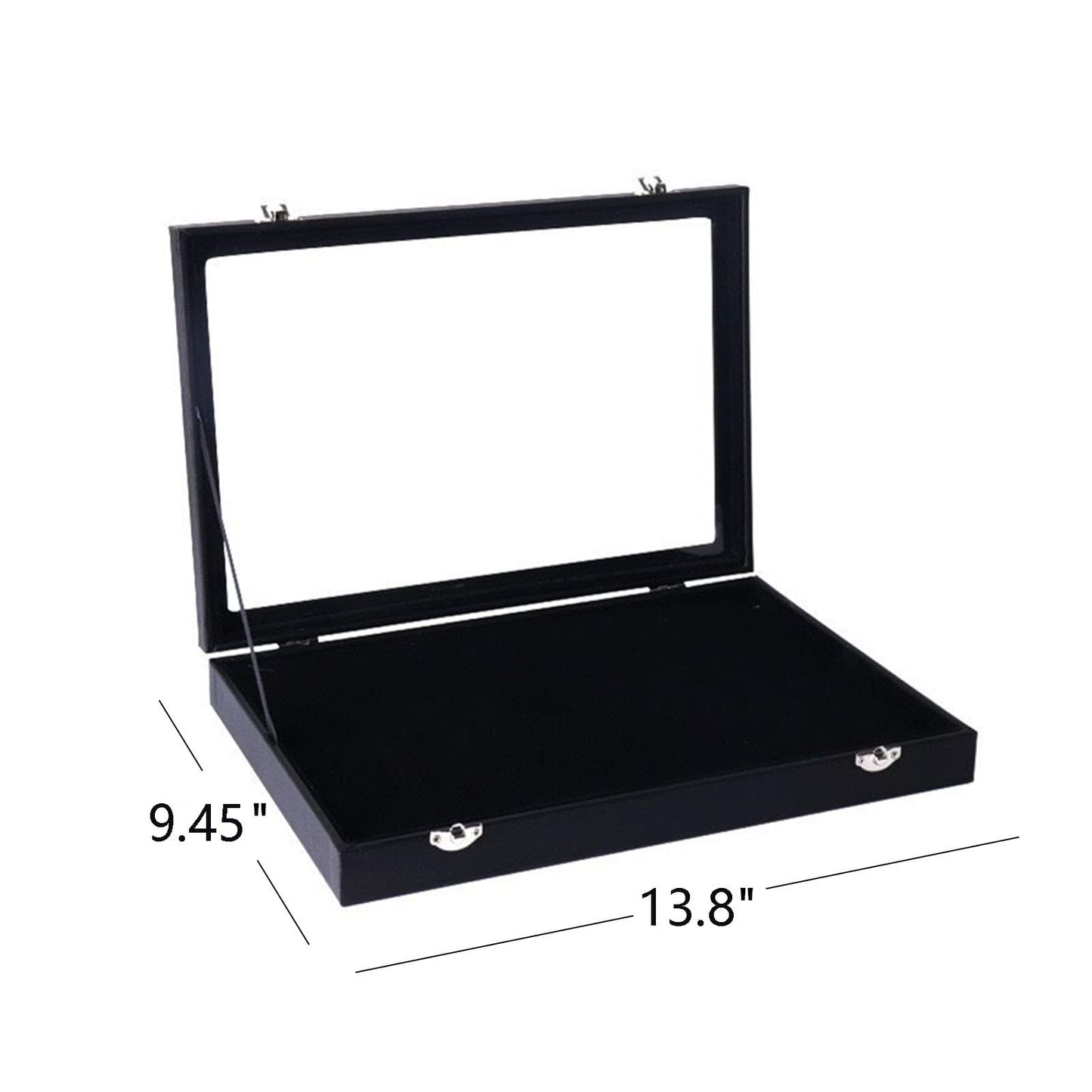 TANG SONG 13.8'' x 9.45'' Brooch Storage Box Lapel Pin Display Case Jewelry Organizer Showcase (Black)