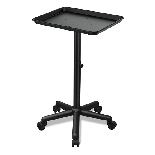 Wuissvnb Salon Tray on Wheels, Adjustable Hairstylist Rolling Tray with Wheels,Premium Aluminum Tattoo Tray,Suitable for spa Hairstylist Salon Trolley cart with Wheels-(Black)