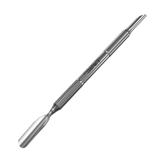 Staleks Pro Manicure Pusher EXPERT 90 Type 2 – Beveled & Rounded Wide Ends – Stainless Steel – Non-Slip Handle