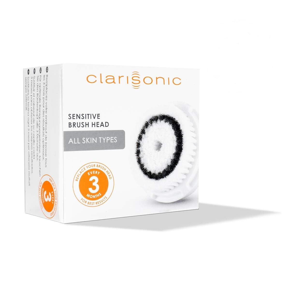 Clarisonic Sensitive Facial Cleansing Brush Head Replacement For Mia 1, Mia 2, Mia Fit, Alpha Fit, Smart Profile Uplift and Alpha Fit X, 4 Count