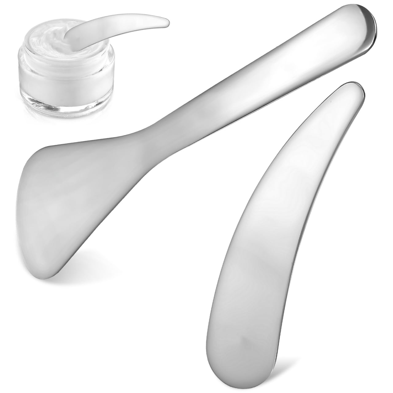 Healifty Skincare Spatula and Cosmetic Spoon Set Reusable Face Cream Scoop for Eye Cream Lotion and Makeup Application Compact Beauty Tools for Travel and Daily Skin Care