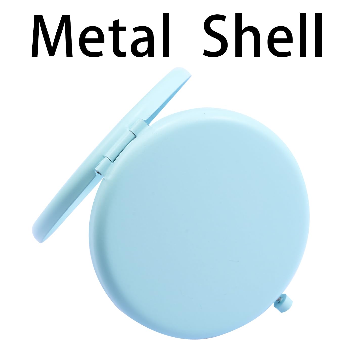 QUSTGO Compact Mirror, Pocket Travel Makeup Mirror for Purse, Metal Round Shell, 2-Sided 1X/2X Magnifying, Portable, Folding, Handheld, Aquamarine,18 Pack