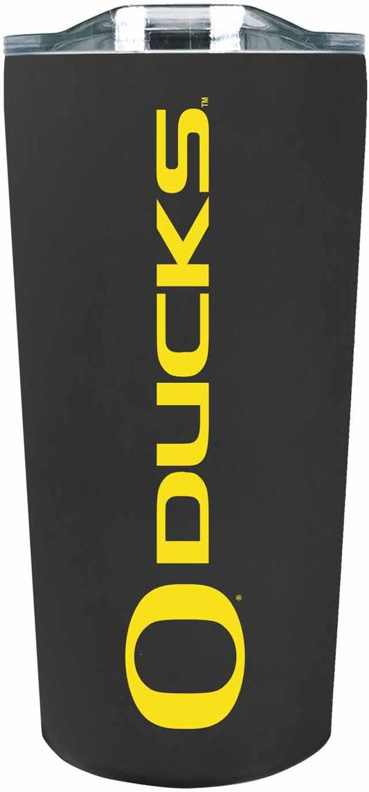 Campus Colors College Stainless Steel, Double Walled, Vacuum Insulated, Reusable Collegiate Tumbler with Slider-Top Lid for Travel, Sports, and Coffee, 18 oz (Oregon Ducks - Black)