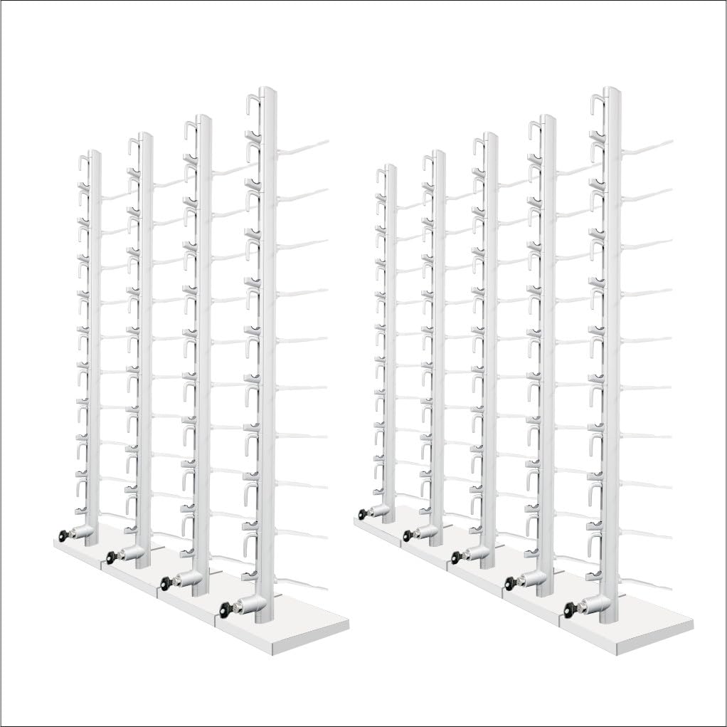 Modular Locking Optical Display – Countertop Rack – Steel & Plastic – Secure Retail and Sunglass Display (30 Frame Capacity)