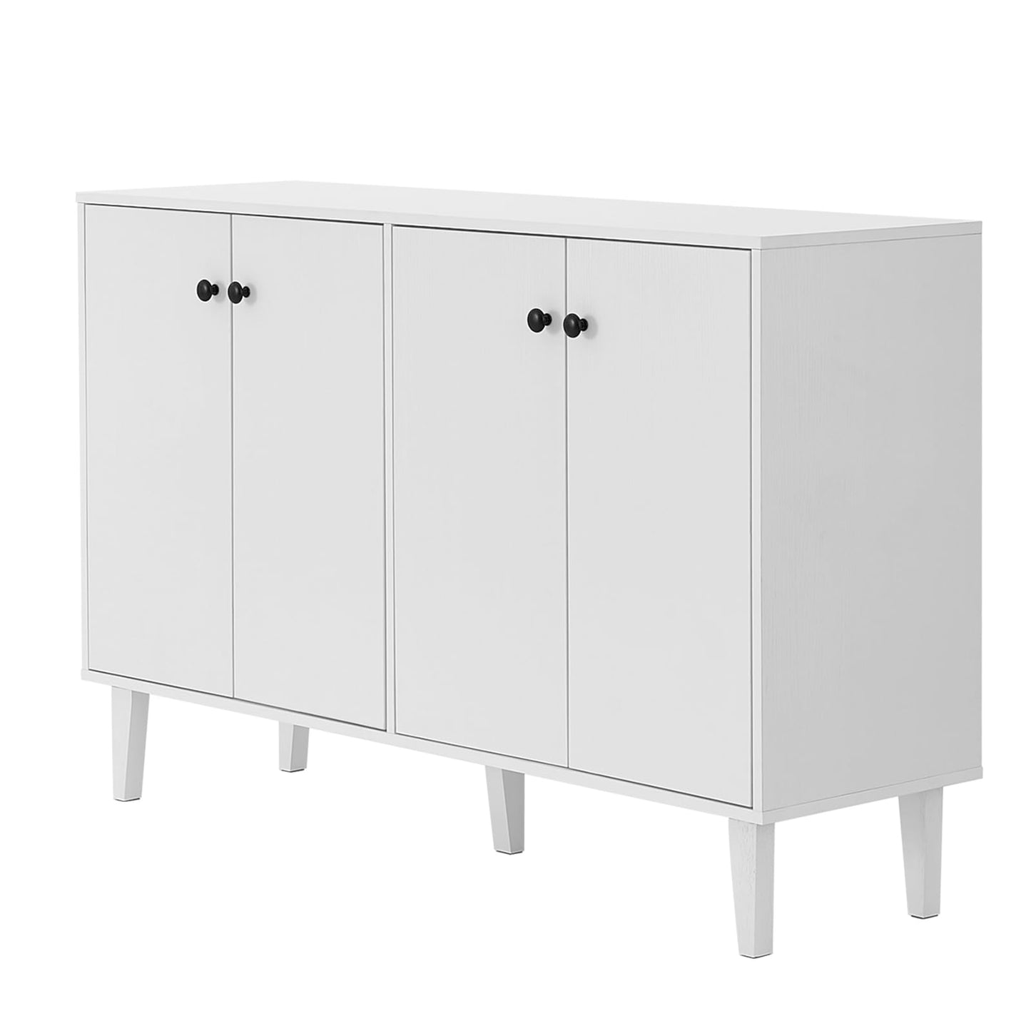 Panana Sideboard Buffet Cabinet Kitchen Storage Cabinet Living Room 4 Doors Console Table (White)