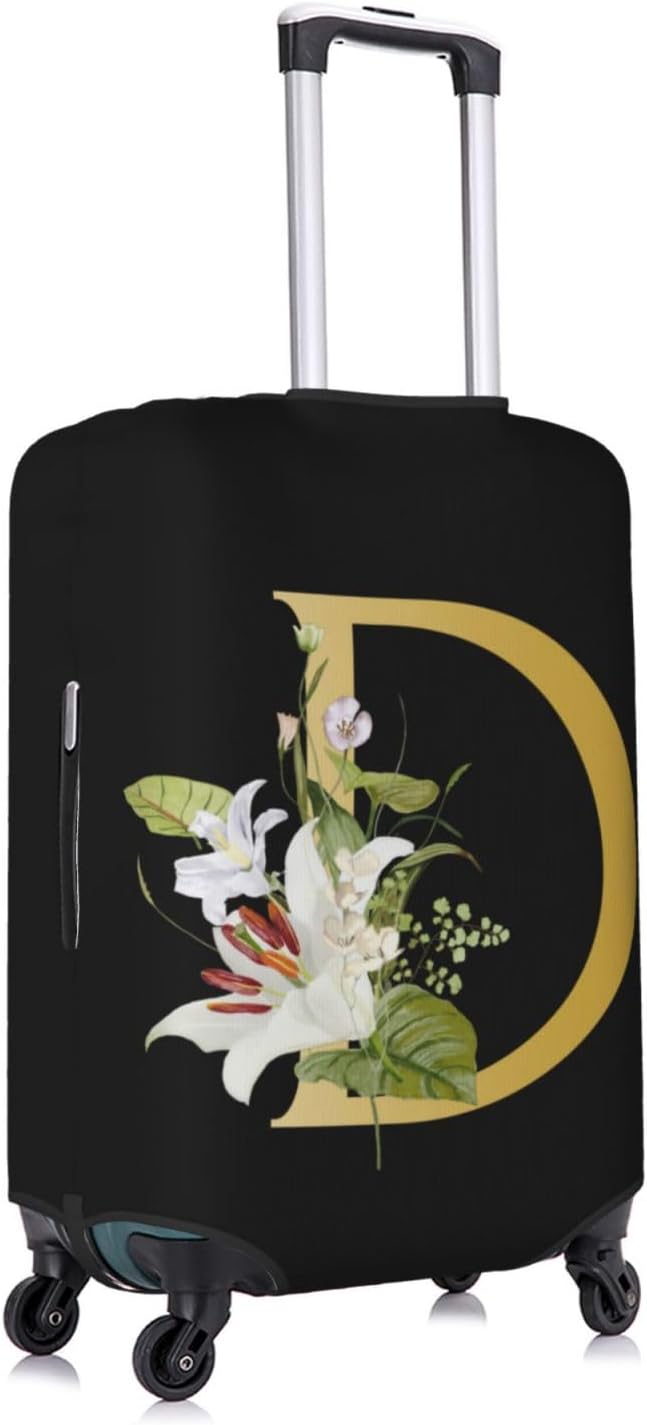 Decorative D Suitcase Protectors Elastic Washable Luggage Covers With Concealed Zippers For 18-32 Inch Luggage (Size L: Fits 25-28 Inch)