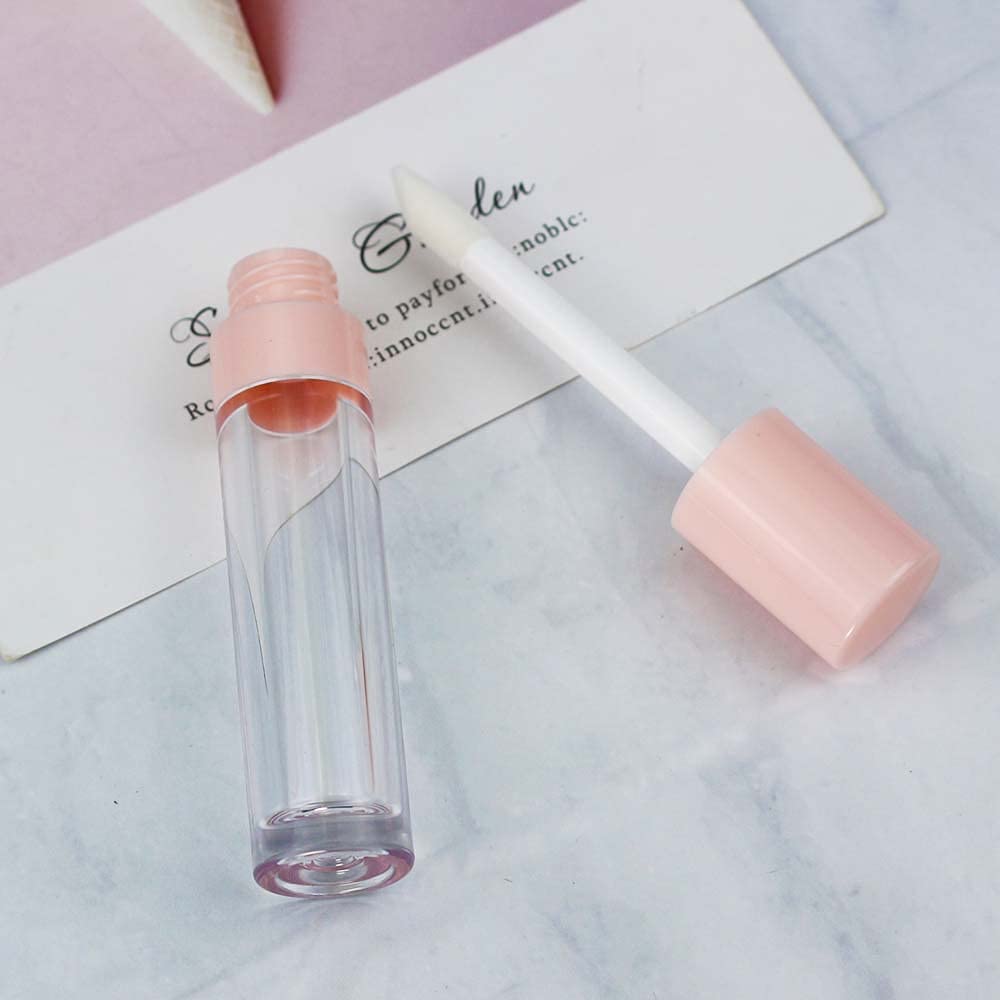 COSIDEA 30pcs Pink Empty 8ml 0.27oz PETG Lip Gloss Tubes with Big Doe Foot Wand，Lipgloss Containers，Concealer Tube Packing Container Bulk Wholesale