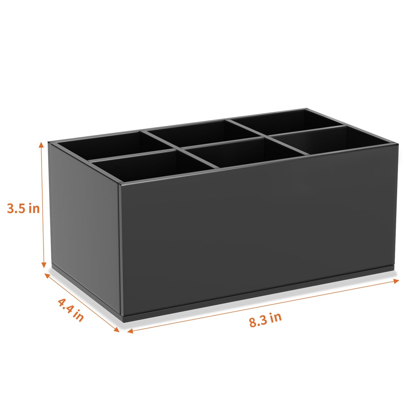 HIIMIEI Black Makeup Brush Holder Organizer Acrylic 6-Slots Cosmetic Brushes Storage Organizer for Vanity Countertop