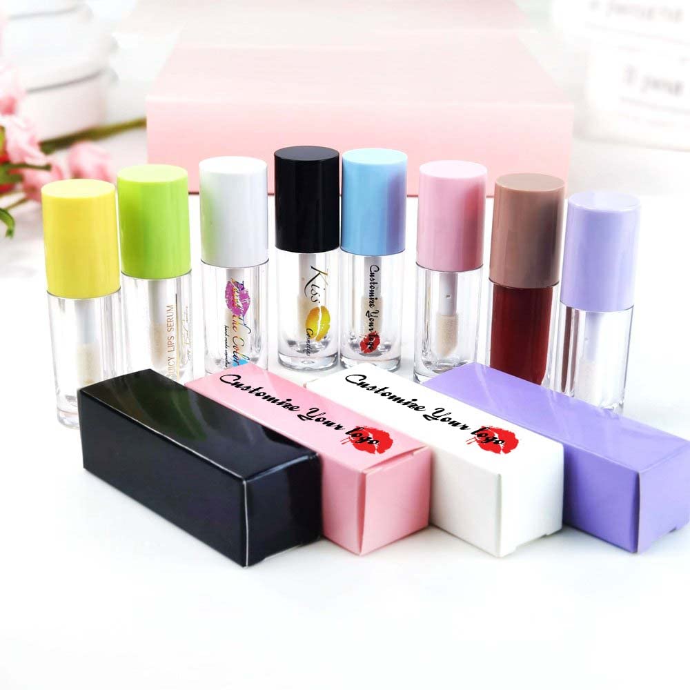 COSIDEA 30pcs White Empty 6ml 0.2oz Lip Gloss Tubes with Big Doe Foot Wand，Round Lipgloss Containers，Concealer Tube Cosmetic Packing Container Bulk Wholesale