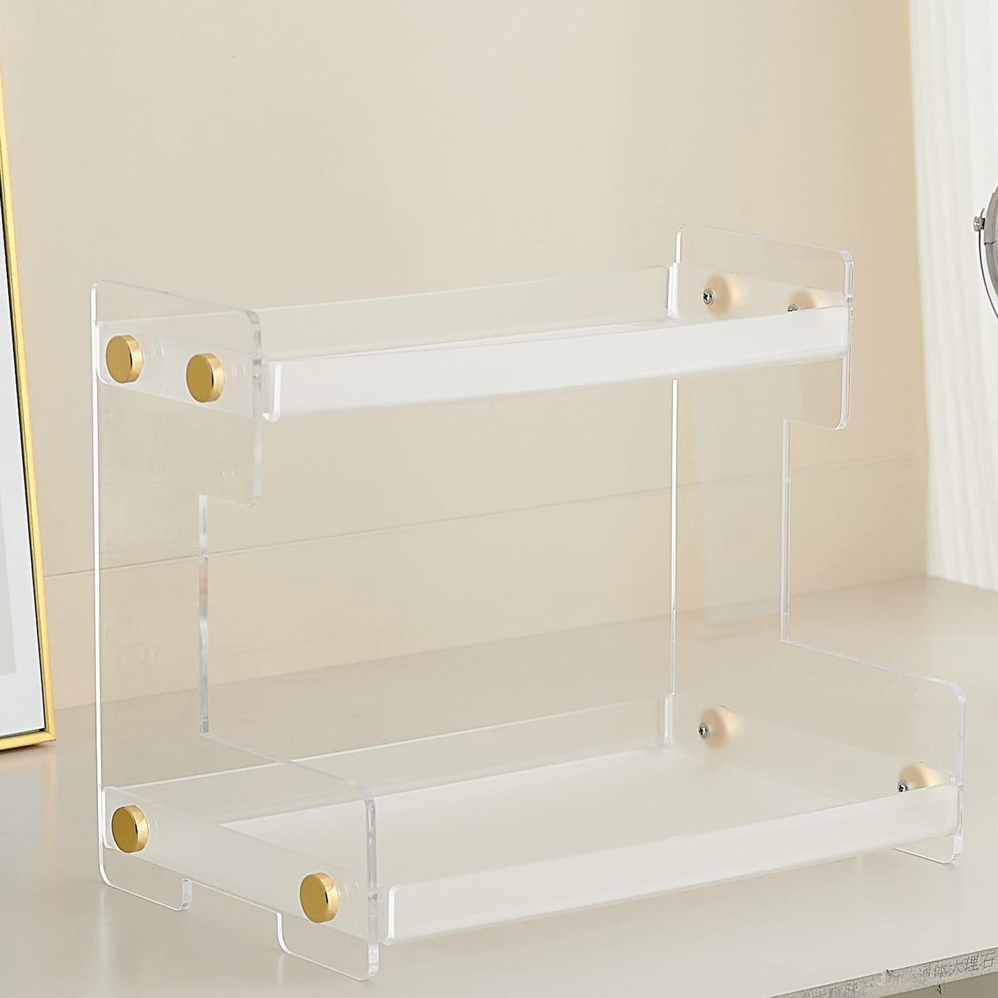 FFK Bathroom Organizer Countertop, 2 Tier Bathroom Counter Organizer Kitchen Spice Rack Cosmetic Organizer,Countertop Storage for Bathroom, Kitchen, Living Room, Bedroom, Dressing Table