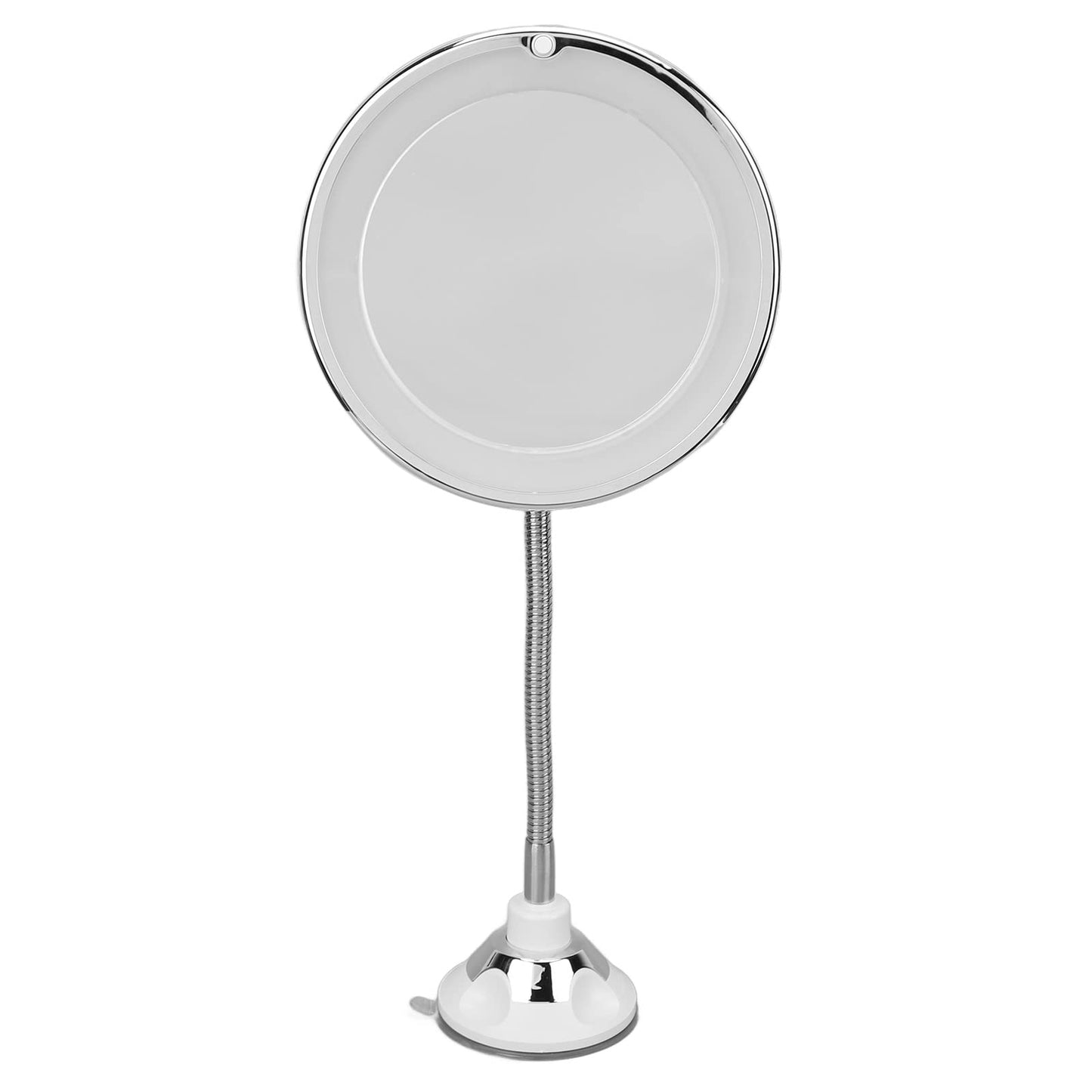 Magnifying Mirror, Flexible Gooseneck LED Lighted 10X Magnifying Makeup Mirror with Power Locking Suction Cup, 10X Magnification LED Fill Light Suction Cup Adjustable Gooseneck Makeup Mirror