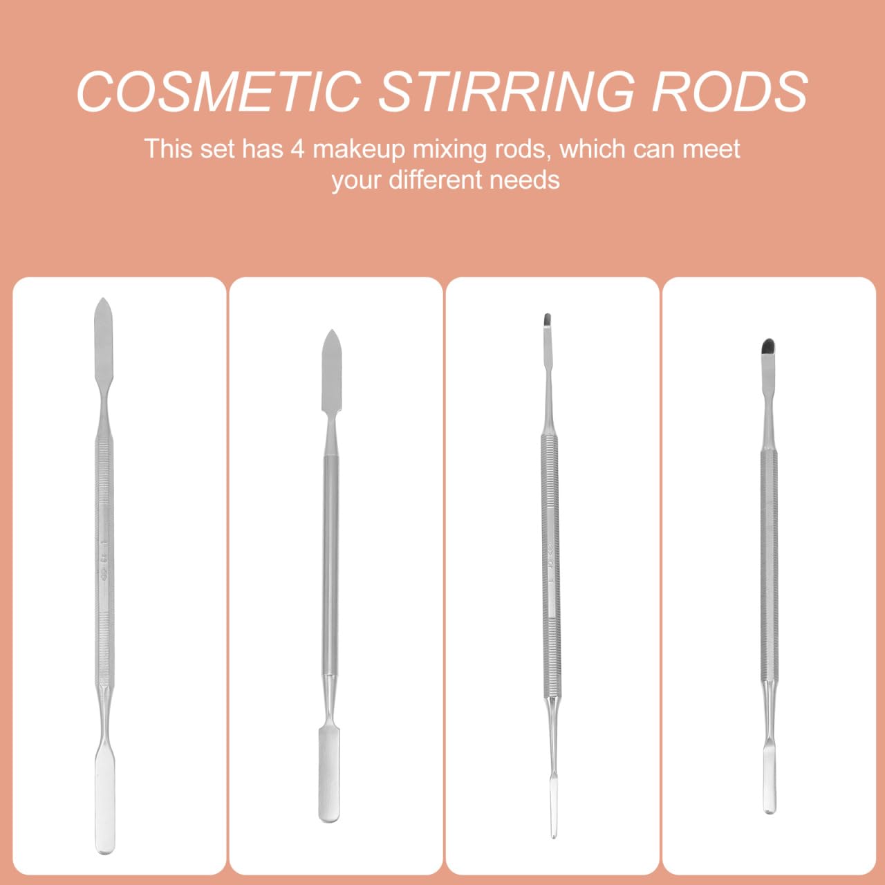 4Pcs Stainless Steel Depotting Spatula Makeup Spatula Tool Make Up Accessories for Makeup Cosmetics Mixing