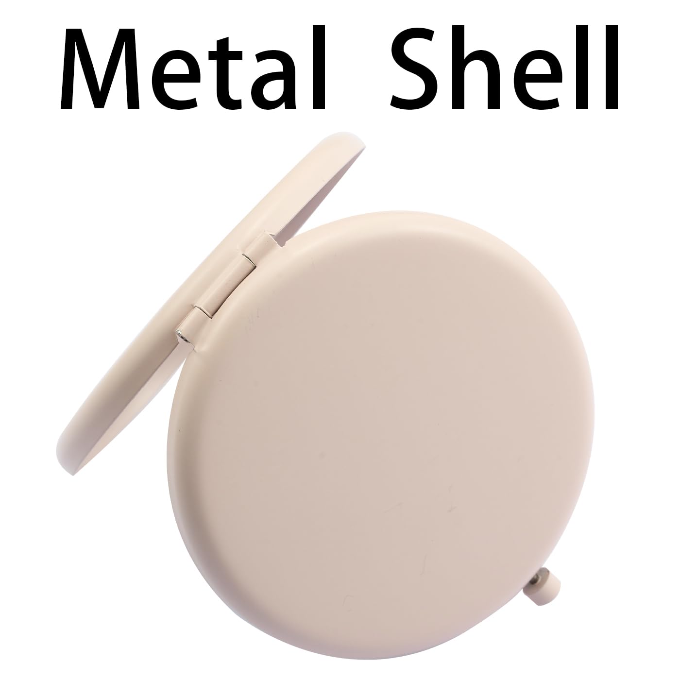 QUSTGO Compact Mirror, Pocket Travel Makeup Mirror for Purse, Metal Round Shell, 2-Sided 1X/2X Magnifying, Portable, Folding, Handheld, Light Salmon,12 Pack