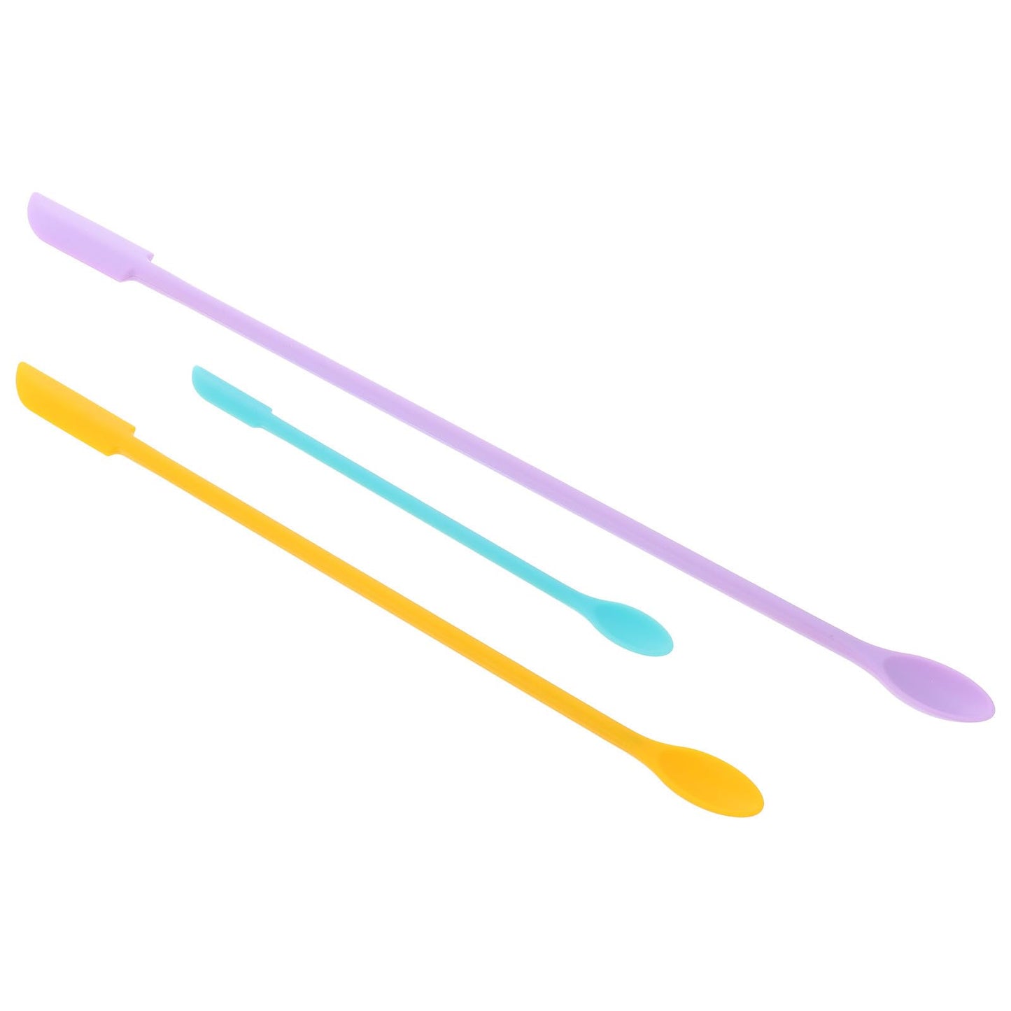 Beaupretty 3-Piece Mini Silicone Scraper Set Flexible Jar Spatulas for Cosmetics Makeup Skincare and Kitchen Use Food Grade Material 12.00In Length