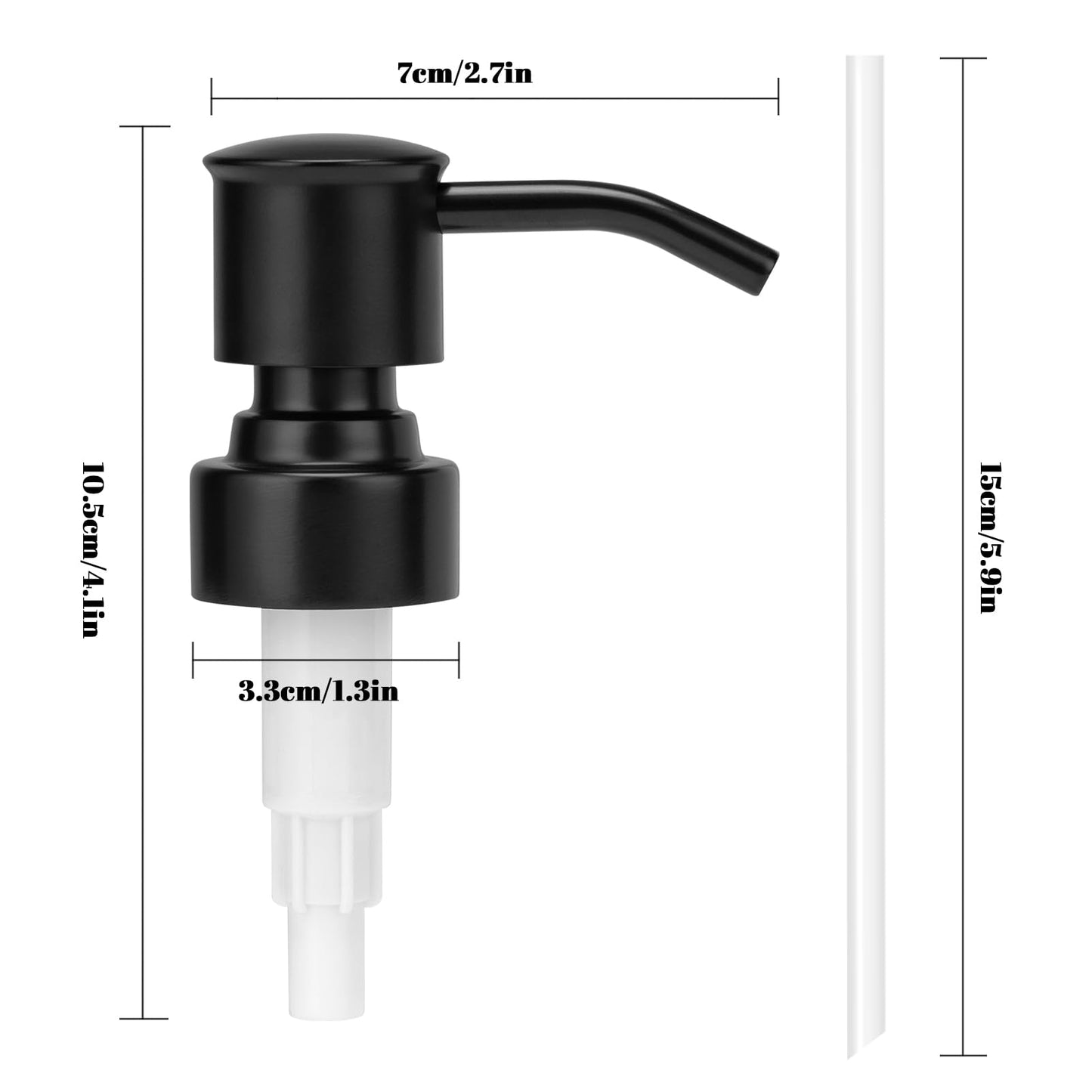 2 Pack Black 304 Stainless Steel Soap Dispenser Pump Replacement Standard 28/400 Thread for Regular Mouth Bottles Lotion Soap Dispenser for Kitchen Bathroom