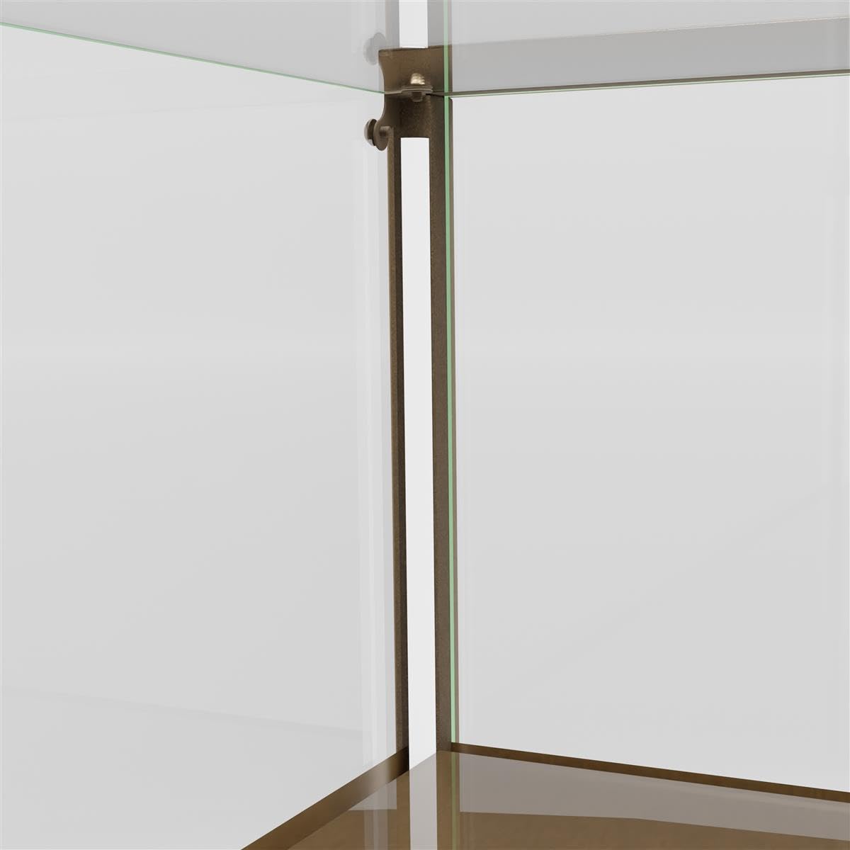 Displays2go 37" w Tempered Glass Showcase, Storage Cabinet, Locking Doors - Bronze