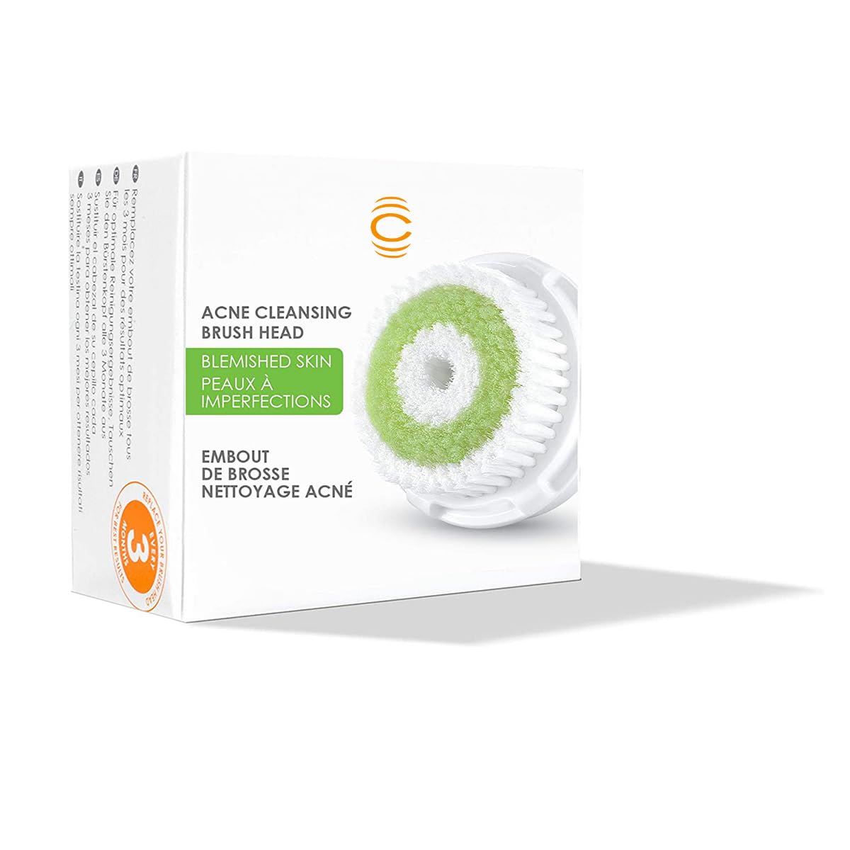 Clarisonic Acne Cleanse Facial Cleansing Brush Head Replacement Compatible with Clarisonic Mia 1, Mia 2, Mia Fit, Alpha Fit, Smart Profile Uplift, 2 Count