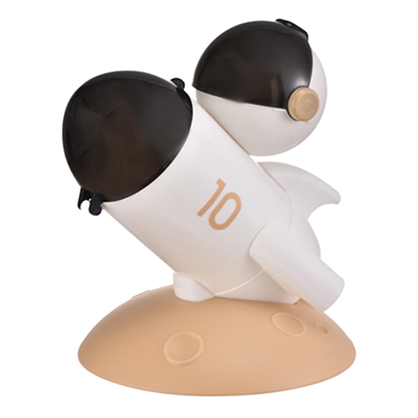Jaugufiy Cartoon Rocket Pen Holder Pencil Holder Desk Pen Organizer Office Desktop Stationery Organizer Makeup Brush Holder Cup for Home Decoration Birthday Gift (Khaki)