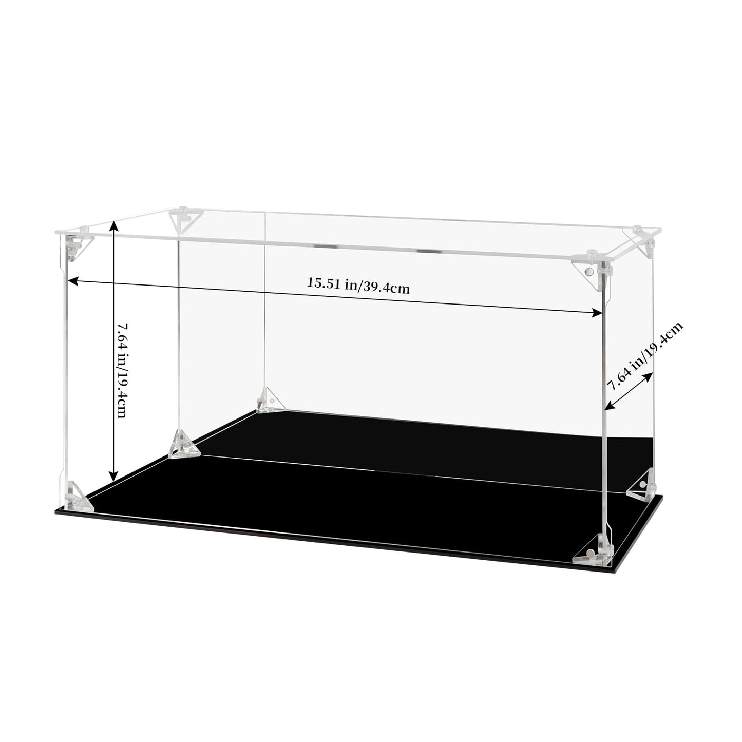 Display Case for Collectibles Assemble Clear Acrylic Box Alternative Glass Case for Display Action Figures Home Storage Organizing Toys (Internal dim 15.3X7.5X7 inch)