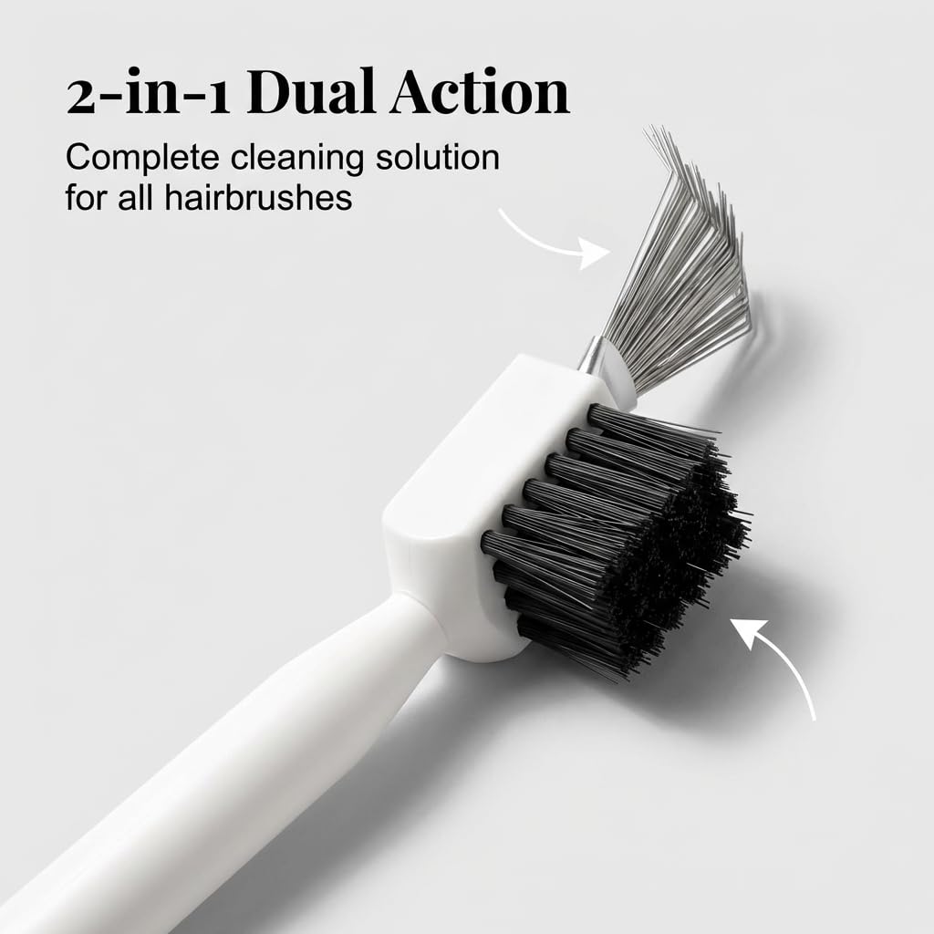 Hair Brush Cleaner 2-in-1 with Steel Wire & Bristles Bristles+Rake Deep Clean (1 PCS)