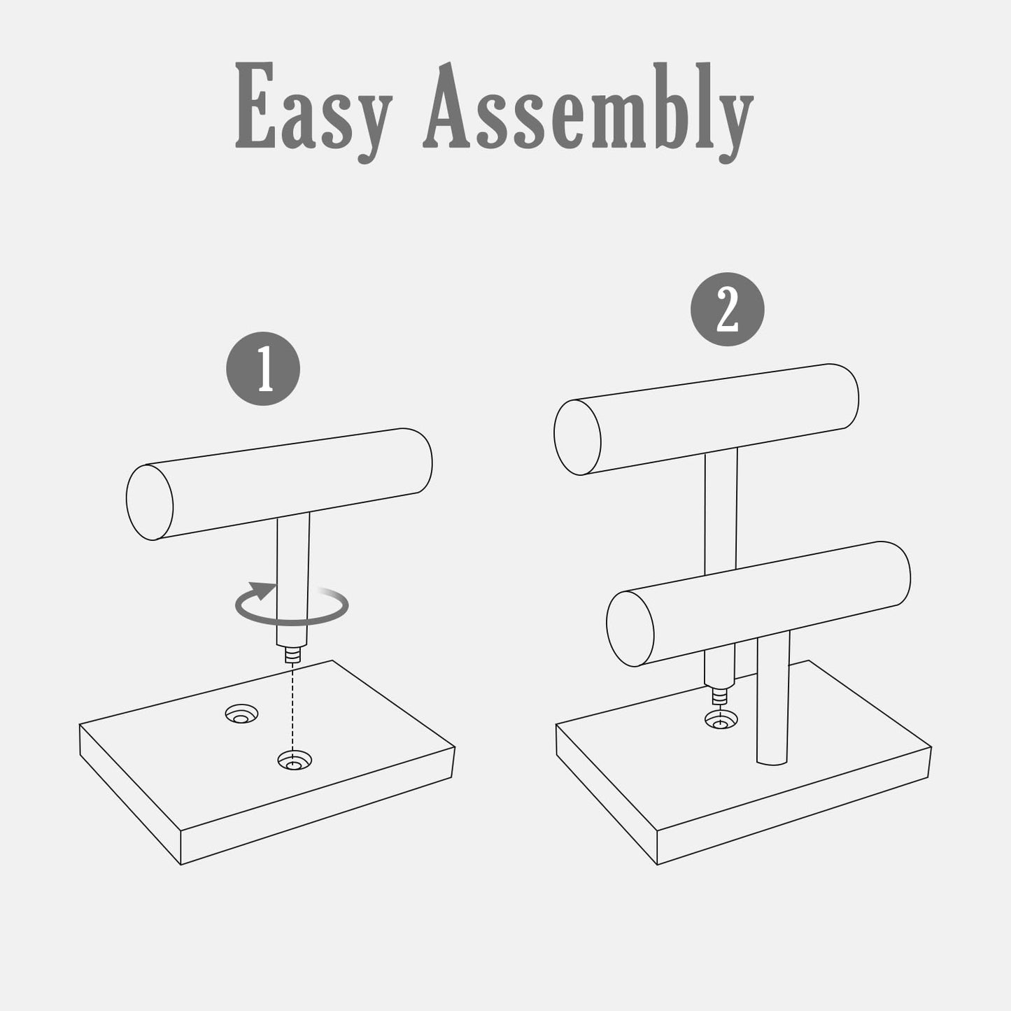 ProCase Bracelet Holder Display Bracelet Organizer, Wooden Bracelet Stand for Selling, T-bar Bangle Storage Rack Wood Watch Display Tower for Business - 2 Tier, Nature