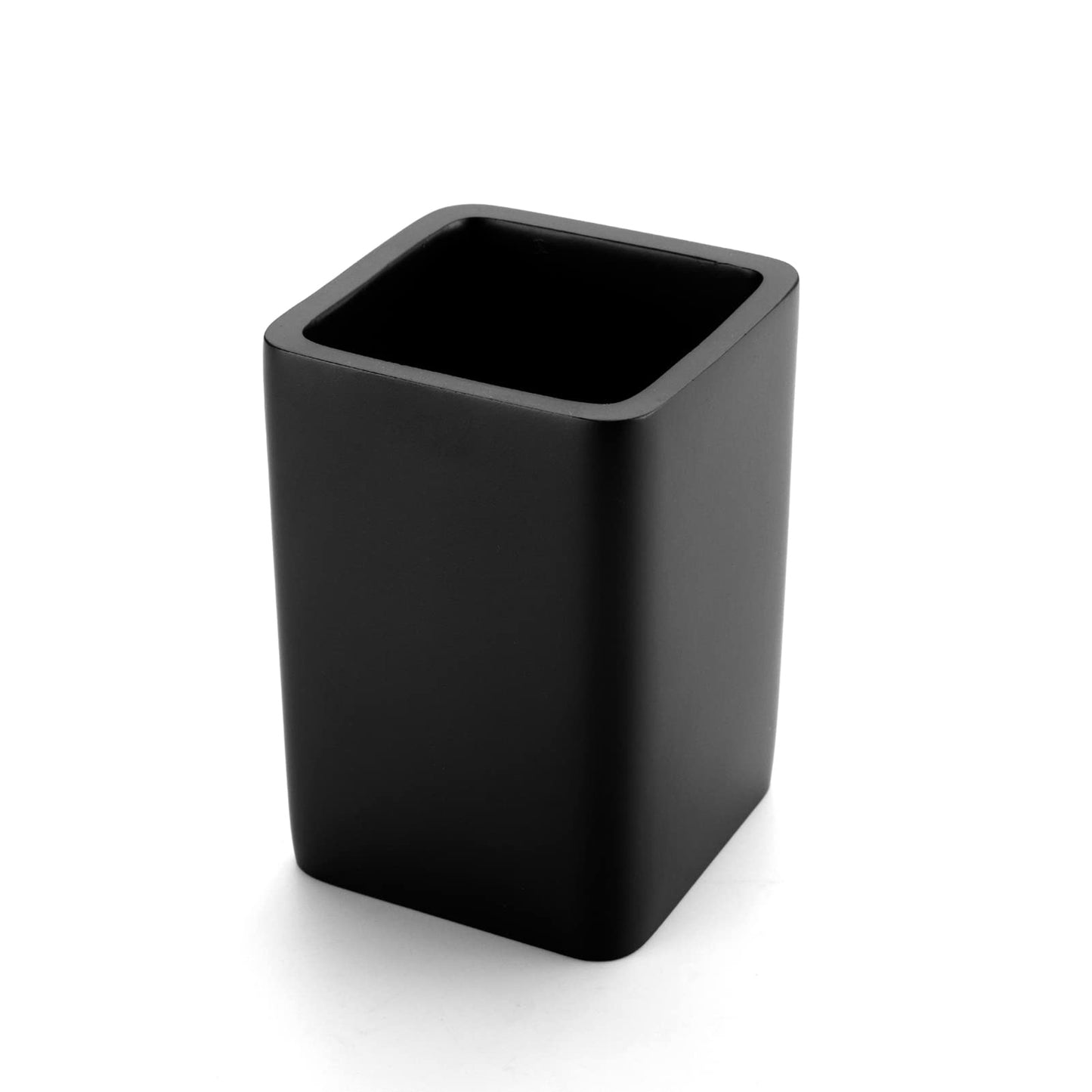 XIMLIKE Matte Black Tumbler Cup for Bathroom, Toothbrush Holder for Vanity Countertop Makeup Brushes Holder Pen Container Organizer Resin