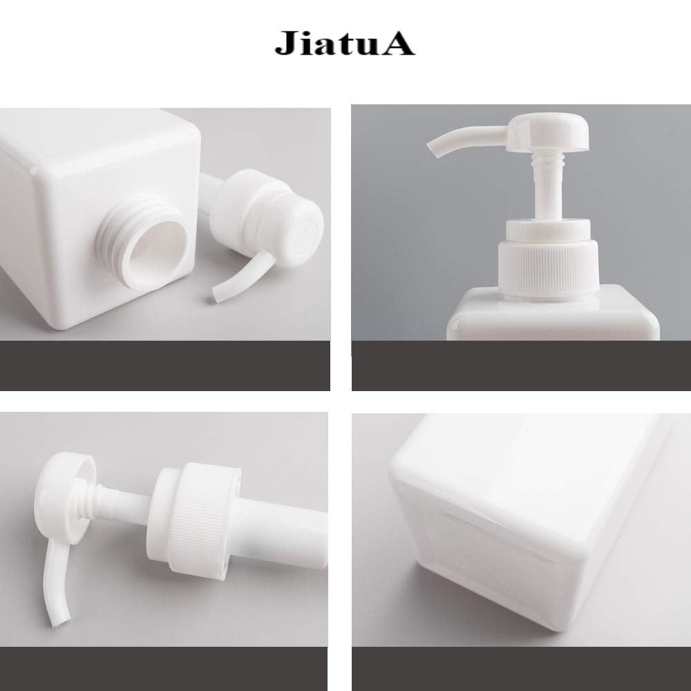 Pump Bottle, Refillable Plastic Empty Lotion Soap Dispenser Liquid Container for Bathroom Shampoo and Body Wash, 22oz/650ml White 2 Pack