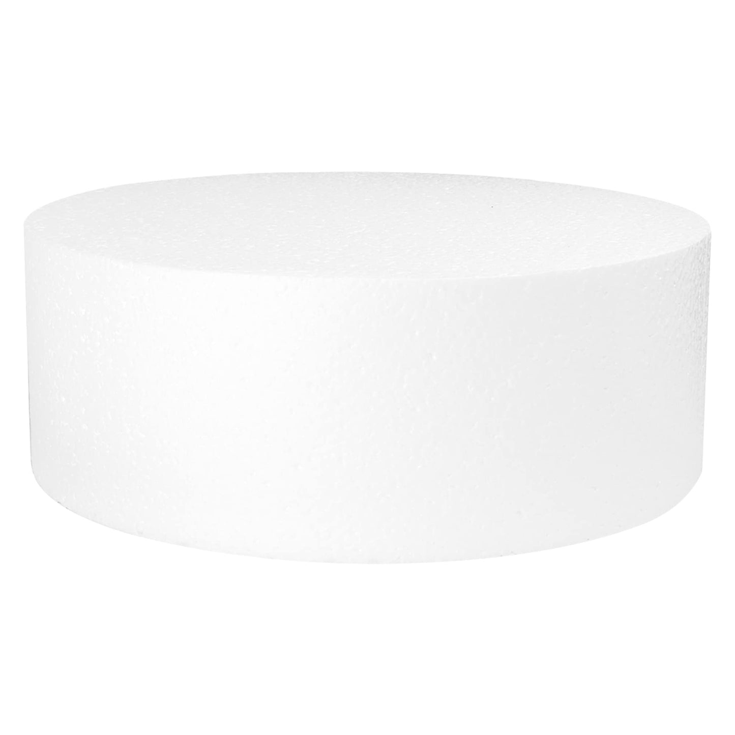 O'CREME Polystyrene Dummy Cake Decorating Display for Baked Goods Bakery Supplies Round Shape (10” Diameter x 4” High)