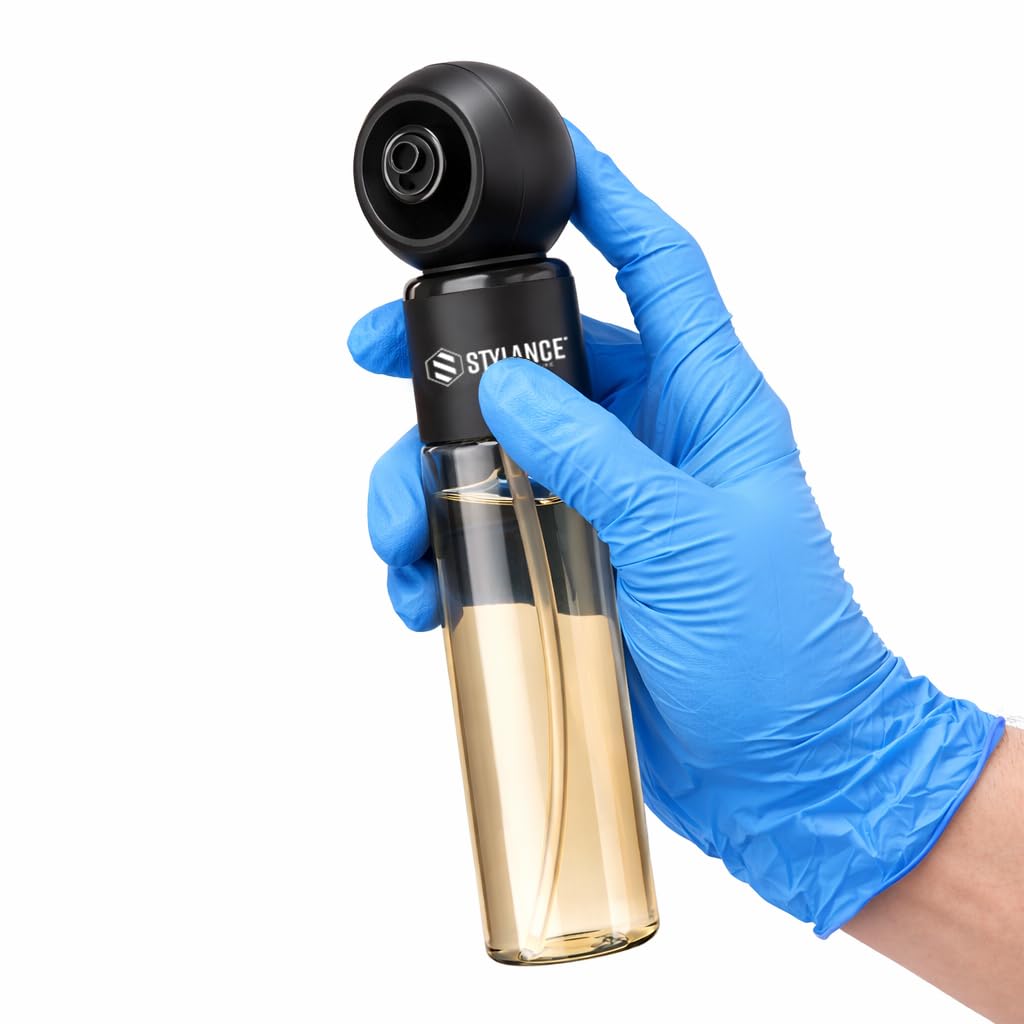 STYLANCE Electric Barber Spray Bottle – Professional Rechargeable Fine Mist Sprayer for Hair Stylists, Salon & Barber Shop, Continuous Nano Atomizer, Matte Black Refillable Design- 120ML