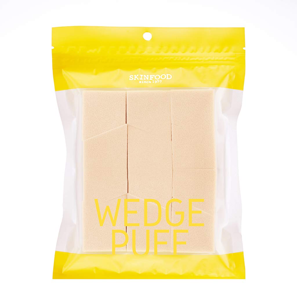 SKINFOOD Wedge Puff Sponges Jumbo Size 12pcs - Blender Beauty Foundation Wedges Blending Sponge - Makeup Wedges - Multi Purpose Cosmetic Applicator Makeup Sponge Blender for Makeup & Concealer
