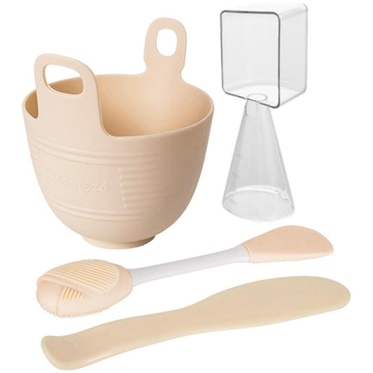 Professional Silicone Facial Mask Mixing Bowl Set 4-in-1 DIY Mask Making Kit with Brush, Spatula & Measuring Spoon Portable Skincare Tools for Face, Hair & Spa