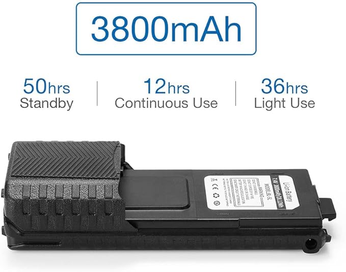 Baofeng UV-5R Dual Band Two Way Radio Handheld Ham Radio Long Range Walkie Talkies Pack of 6 for Hiking Camping Hunting Skiing Trip(Black) with 8W 3800mAh USB-C Charge Battery