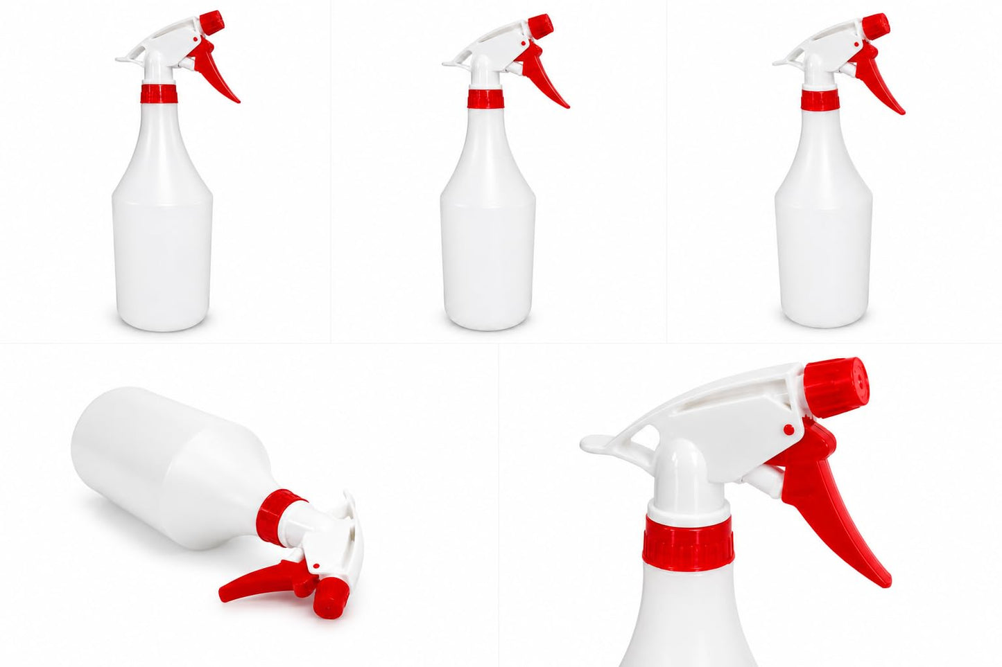 Plastic Spray Bottle, 3 Pack, 32 Oz with Adjustable Nozzle, Heavy Duty Leak Proof Mist Empty Water Bottle Sprayer for Cleaning, Chemicals, Hair, Planting & All-Purpose Use - (Red)