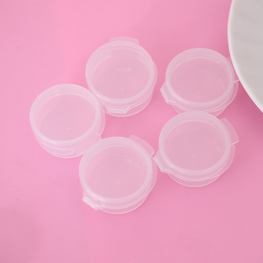 EORTA 50 Pcs Plastic Cosmetic Jar 5g Empty Clear Case with Snap Lids Portable Mini Storage Box Makeup Jar Sample Bottle Sealing Pot Cosmetic Containers for Sampling, Traveling, Mixing