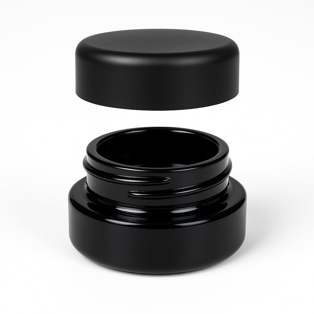 80pcs 5ml UV Resistant Round Bottom Jar Set with Child-Resistant Black Lids - Ideal for Lip Balm, Wax, Creams, Cosmetics, Craft Storage