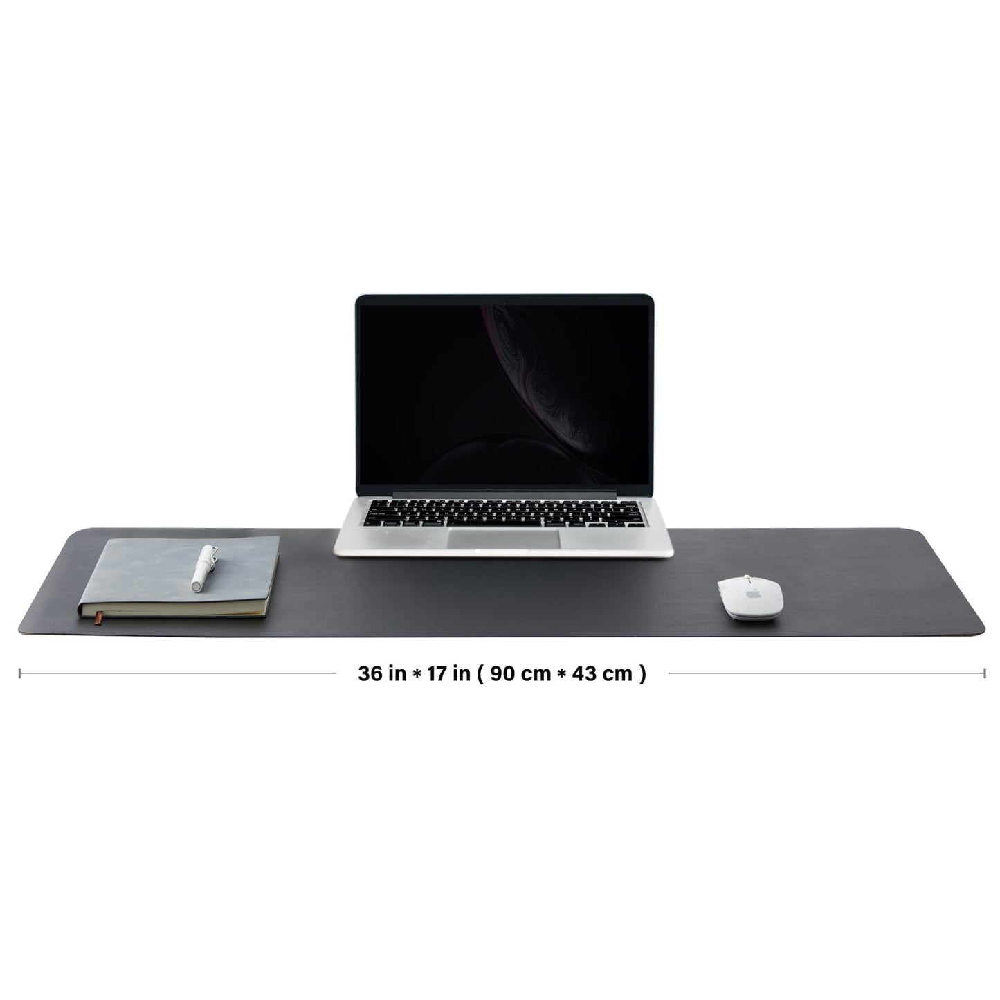 HOMIEAZICOZI Leather Desk Mat - Non-Slip PU Desk Pad for Office and Home - Desk Organization and Accessories - Ideal for Large Mouse Pad and Desk Mats on Top of Desks (Black,36''x 17'') (DPD-B-L)