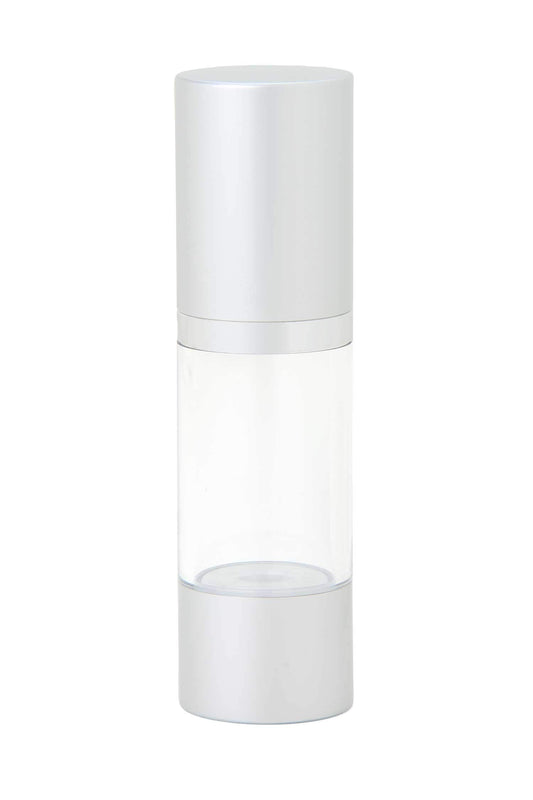 Skin Perfection Pump Bottle with Silver Airless Treatment & Clear Body Set Of 6 - Diy Travel Pump Bottle for Skin Care Formulas - Clear Travel Bottles for Serum Cream & Other Fluid Skincare Products