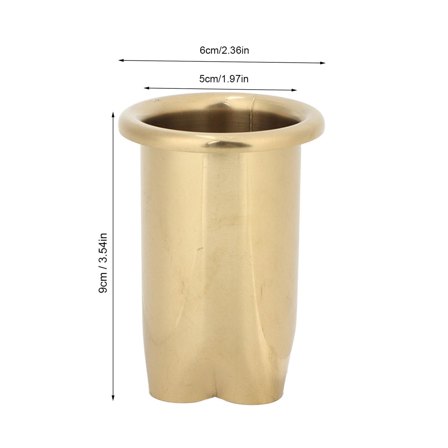Estink Hair Dryer Holder Insert, 9cm/3.54in Firm Stainless Steel Blow Dryer Shelf Salon Station Appliance Hair Styling Tool Tube Comb Organizer for Home Salon Hairdressing Beauty (Gold)